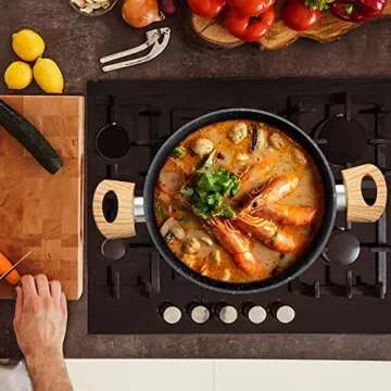 MAISON ARTS 12-Piece Non-Stick Cookware Set in Grey Granite