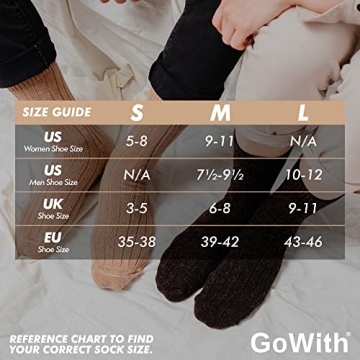 GoWith Warm Alpaca Wool Socks for Men Women, Winter Crew Socks