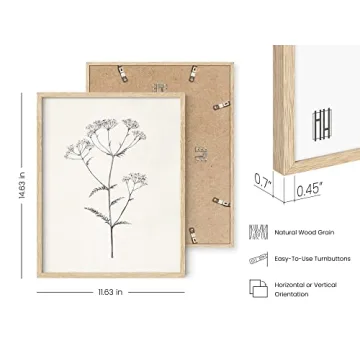 HAUS AND HUES Grey Floral Wall Art Set - Vintage Botanical Posters