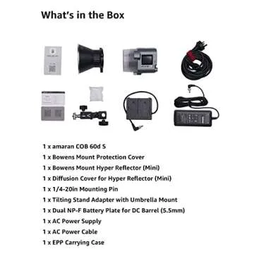 Aputure amaran 60dS Video Lighting,amaran 60d Studio Light,60W COB Daylight Bowens Mount Point-Source LED Video Light,App Control,Photography Lighting(amaran 60dS)