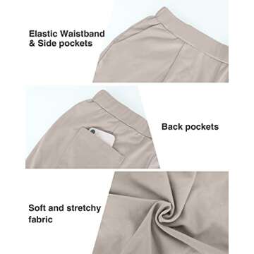 Gboomo Plus Size Casual Elastic Waist Tapered Pants