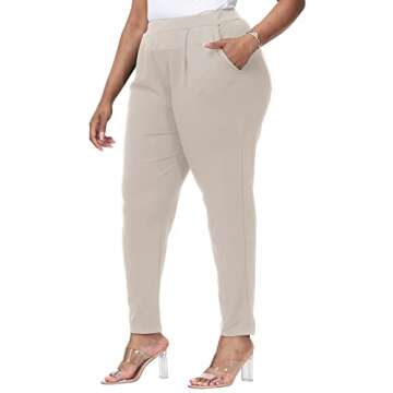 Gboomo Plus Size Casual Elastic Waist Tapered Pants