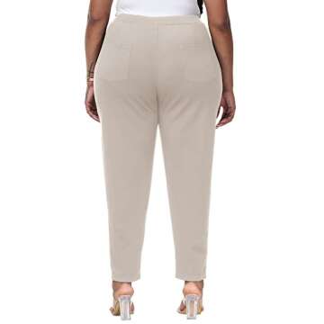 Gboomo Plus Size Casual Elastic Waist Tapered Pants