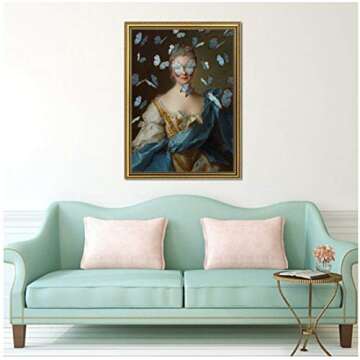 ASLKUYT Altered Vintage Portrait Eclectic Print Maximal Art Canvas Painting Female Surreal Rococo Baroque Poster Home Wall Decor-50x70cm No Frame