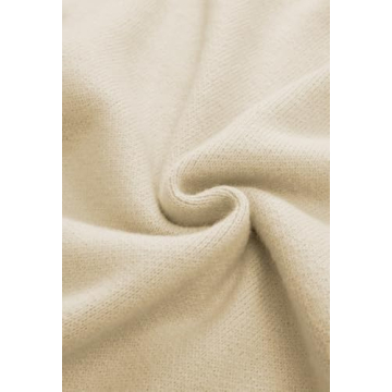 Pink Queen Fuzzy Sweaters for Women Date Night Color Contrast Long Sleeve V Neck Pullovers Fashion Comfy Winter Chunky Jumper Tunic Top Beige L