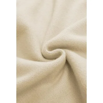 Pink Queen Fuzzy Sweaters for Women Date Night Color Contrast Long Sleeve V Neck Pullovers Fashion Comfy Winter Chunky Jumper Tunic Top Beige L