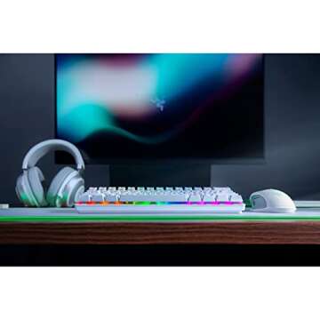 Razer Huntsman Mini 60% Gaming Keyboard: Fast Keyboard Switches - Clicky Optical Switches - Chroma RGB Lighting - PBT Keycaps - Onboard Memory - Snap Tap - White