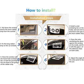 MYUOOT Solar Car Fan Auto Power Air Vent Fan for Car,portable Saving Energy Vehicle Window Cooler Fan, Car Exhaust Fan Cooler Circulate Ventilator,suitable for Most Cars,White