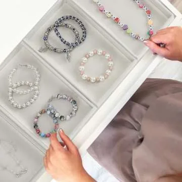 Inbagi Velvet Jewelry Trays - Luxurious Stackable Organizers