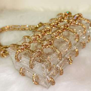 Clear Acrylic Bag Rhinestone Acrylic Clutch Crystal Evening Purses for Women Glitter Handbag for Wedding Cocktail Party Prom