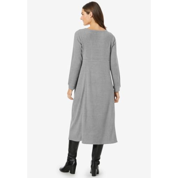 Shop Thermal Knit A-Line Dress for Plus Sizes