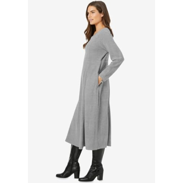 Shop Thermal Knit A-Line Dress for Plus Sizes