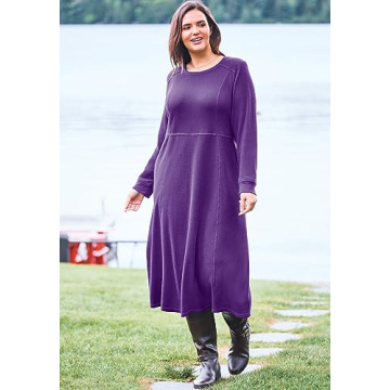 Shop Thermal Knit A-Line Dress for Plus Sizes