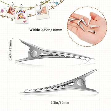 Chuangdi 200 Pieces Silver Metal Alligator Hair Clips for Effortless Hair Management