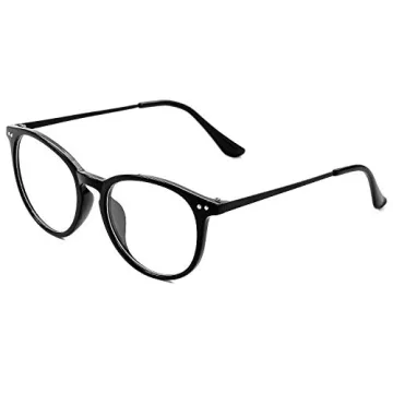 Retro Round Fake Glasses Lightweight Durable Frames