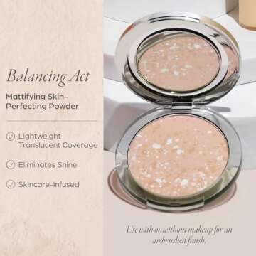 PÜR Beauty Pressed Setting Powder Balancing Act - Skin-Perfecting Pressed Compact Powder for Smooth...