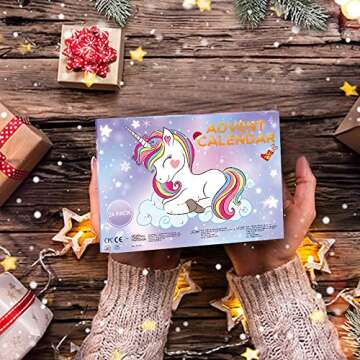 Myouth Advent Calendar 2023 Kids Christmas 24 Days Unicorn Countdown Calendar with Bracelet, Necklace and 22 Unique Cute Cartoon Charm Christmas Holiday Ornament Gift
