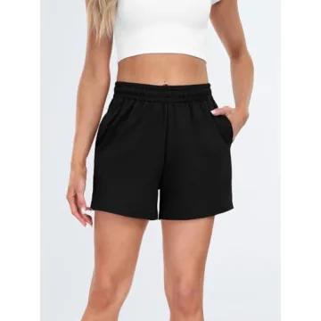 AUTOMET Comfy Women's Sweat Shorts with Pockets for Summer