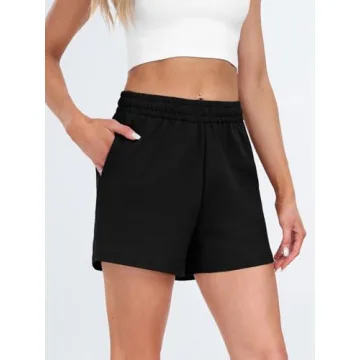 AUTOMET Comfy Women's Sweat Shorts with Pockets for Summer
