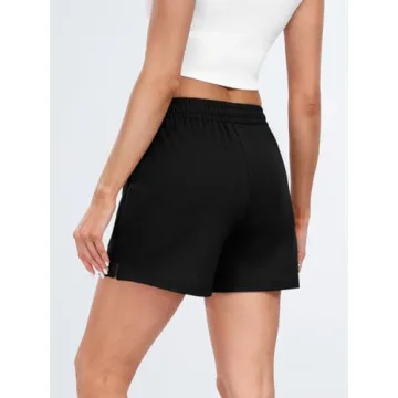 AUTOMET Comfy Women's Sweat Shorts with Pockets for Summer