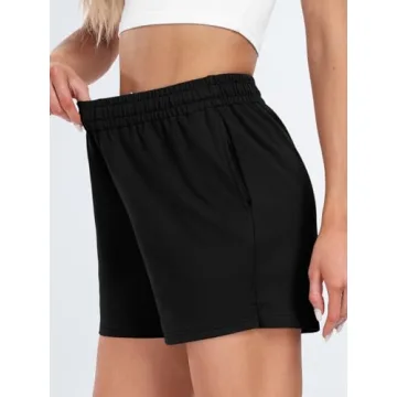 AUTOMET Comfy Women's Sweat Shorts with Pockets for Summer