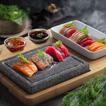 Artestia Cooking Stones for Steak Stones Sizzling Hot Stone Set Hot Rock Cooking Stone Indoor Grill, Granite Stone Cooking Set/BBQ/Steak Grill (Upgrade Version)