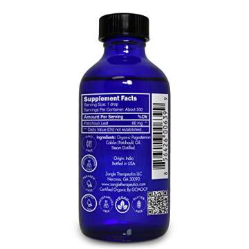 Organic Patchouli Essential Oil - Safe to Ingest, 1 OZ