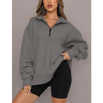 Comfortable and Stylish SAFRISIOR Women’s Half Zip Sweatshirt