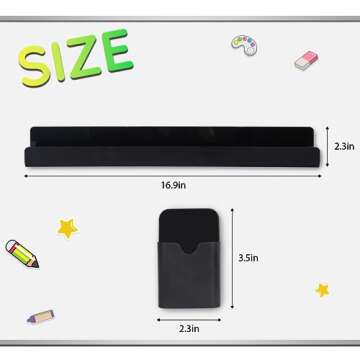 2 Pcs Magnetic Book Shelf for Whiteboard,Reusable Magnetic Book Holder and Magnetic Pen Holder，Use...