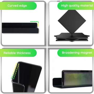 2 Pcs Magnetic Book Shelf for Whiteboard,Reusable Magnetic Book Holder and Magnetic Pen Holder，Use for Classroom,Office, Refrigerator (Black)