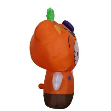 Halloween Hello Kitty in Pumpkin Suit Yard Inflatable with LED Lighting, 5 ft - Seasonal Indoor/Outdoor Decor