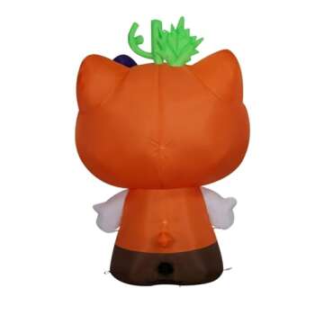 Halloween Hello Kitty in Pumpkin Suit Yard Inflatable with LED Lighting, 5 ft - Seasonal Indoor/Outdoor Decor