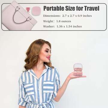 Vastsoon Contact Lens Case with Cleaner Washer, Travel Size Cute Colored Contact Lenses Applicator Removal Tool Kit with Mirror Solution Bottle for Daily Outdoor (Pink)