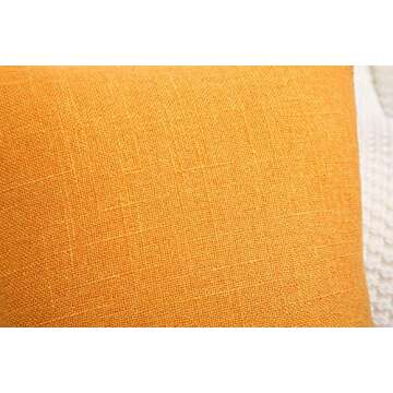 Stylish TangDepot Linen Cushion Cover 12x12 Yellow
