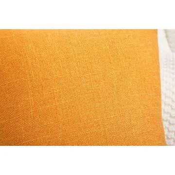 Stylish TangDepot Linen Cushion Cover 12x12 Yellow
