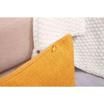 Stylish TangDepot Linen Cushion Cover 12x12 Yellow