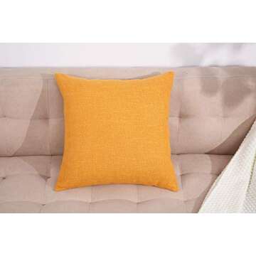 Stylish TangDepot Linen Cushion Cover 12x12 Yellow