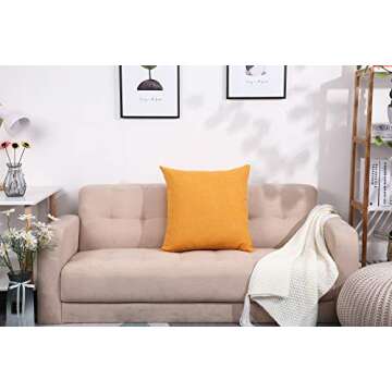 Stylish TangDepot Linen Cushion Cover 12x12 Yellow