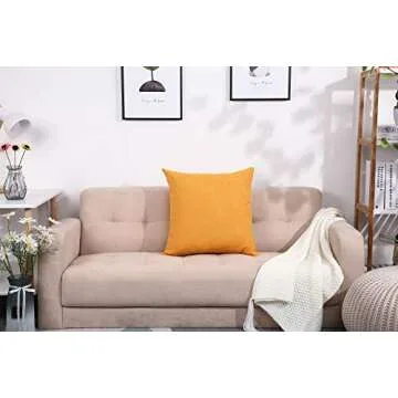 Stylish TangDepot Linen Cushion Cover 12x12 Yellow