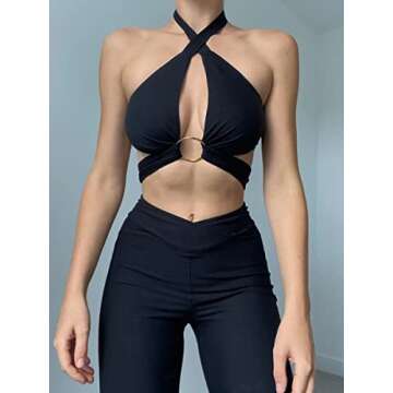 Beumissy Women's Sexy Halter Crop Top - Versatile & Stylish