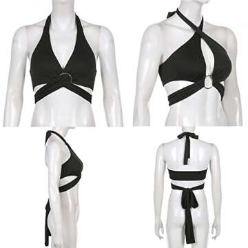 Beumissy Women's Sexy Halter Crop Top - Versatile & Stylish