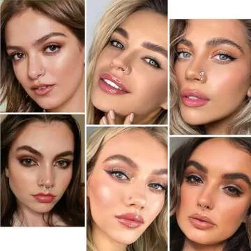 Drperfect 20PCS Nose Rings L Shaped Nose Studs Ring Hypoallergenic Stainless Steel Nose Ring-Dangle CZ Butterfly Flower Nose Studs Hoops Piercings Jewelry Gift for Women Men 20G Pink