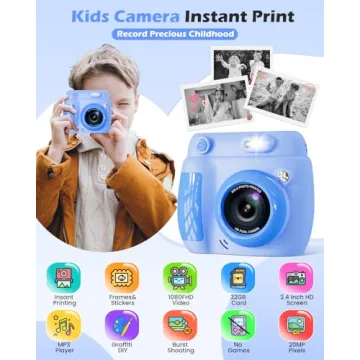 LETSHAHA Kids Instant Print Camera - Fun, Creative, and Mess-free Photography for Ages 3-12