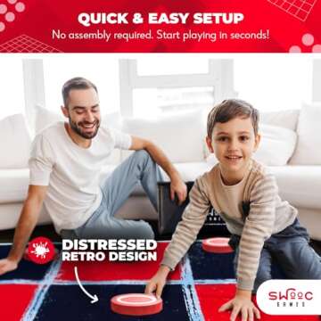 Vintage Giant Checkers & Tic Tac Toe Game for Kids