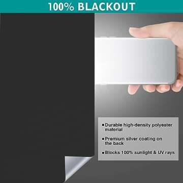 ECUCM Blackout Curtains, 118" x 57" Portable Travel Window Coverings Blackout Shades, 100% Room Dark...