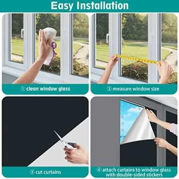 ECUCM Blackout Curtains, 118" x 57" Portable Travel Window Coverings Blackout Shades, 100% Room Darkening Black Shades for Baby Nursery Kids Bedroom