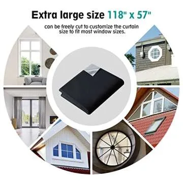 ECUCM Blackout Curtains, 118" x 57" Portable Travel Window Coverings Blackout Shades, 100% Room Darkening Black Shades for Baby Nursery Kids Bedroom