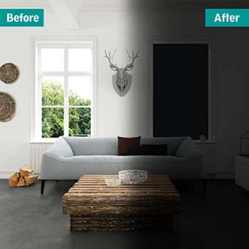 ECUCM Blackout Curtains, 118" x 57" Portable Travel Window Coverings Blackout Shades, 100% Room Darkening Black Shades for Baby Nursery Kids Bedroom