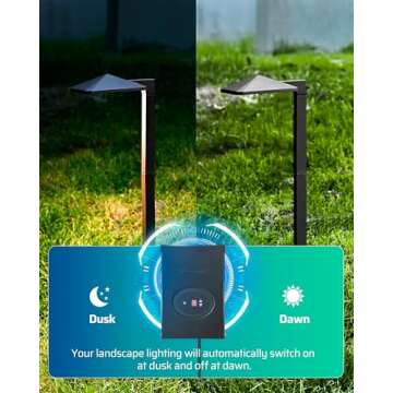 DEWENWILS 200W Low Voltage Landscape Transformer, Outdoor Weatherproof Transformer with Timer and Photocell Sensor, 120V AC to 12V AC for LED Lighting, Spotlight, Pathway Light, ETL Listed