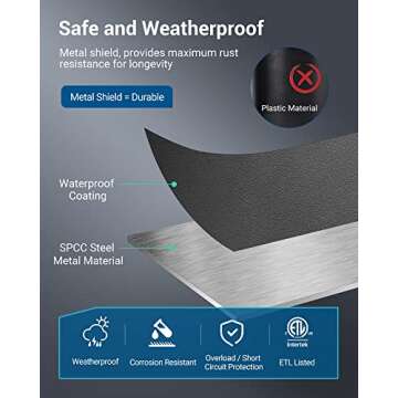 DEWENWILS 200W Low Voltage Landscape Transformer, Outdoor Weatherproof Transformer with Timer and Photocell Sensor, 120V AC to 12V AC for LED Lighting, Spotlight, Pathway Light, ETL Listed